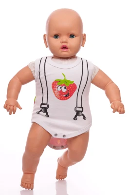 Боди майка для девочки Клубника интерлок BabyKroha красное