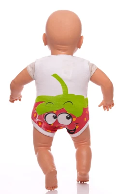 Боди майка для девочки Клубника интерлок BabyKroha красное