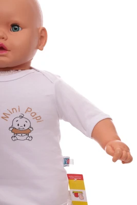Боди с коротким рукавом белый интерлок Mini papi