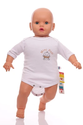 Боди с коротким рукавом белый интерлок Mini papi