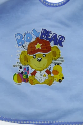 Нагрудник для мальчика трикотажный 25*30 см Boy bear голубой