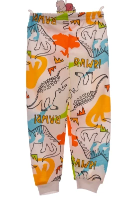 Піжама з довгим рукавом для хлопчика трикотажна RAWR молочна