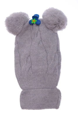 Плед в'язаний з шапкою Сніговик 100*90 см світло-сірий Recos Baby