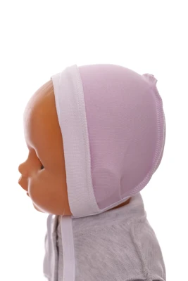 Чепчик на завязках для девочки интерлок Babykroha сирень
