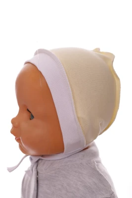 Чепчик на завязках интерлок Babykroha светло желтый