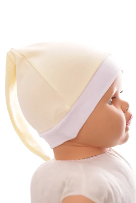 Шапка з вузликом інтерлок Babykroha світло-жовта