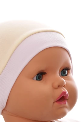 Шапка з вузликом інтерлок Babykroha світло-жовта