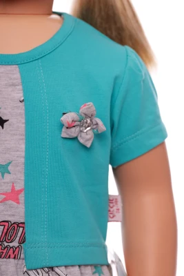 Платье с коротким рукавом трикотажное I want lol серое