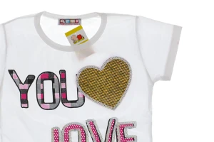 Футболка для дівчинки трикотажна Love біла