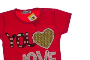 Футболка для дівчинки трикотажна Love рожева