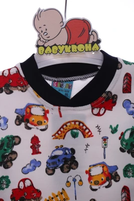 Пижама для мальчика трикотажная Автотранспорт темно синяя Cit Cit Kids