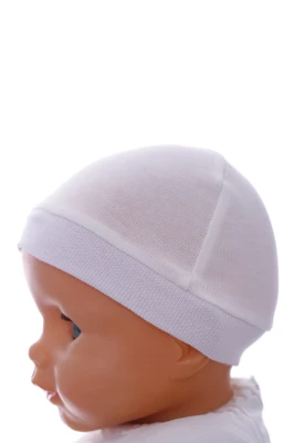Шапка трикотажна інтерлок Babykroha молочна