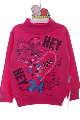 Гольф на флисе для девочки с Бантом малиновый Kipir Kids