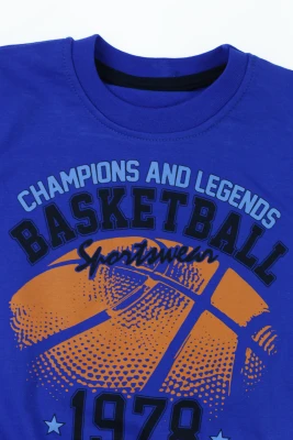 Костюм с длинным рукавом для мальчика трикотажный Basket синий