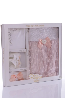 Комплект на выписку для девочки  Жемчуг персиковый PonPon Baby