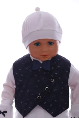 Комплект на выписку для мальчика хлопковый с Листиками синий PonPon Baby