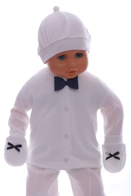 Комплект на выписку для мальчика хлопковый с Листиками синий PonPon Baby