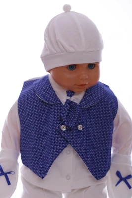 Комплект на выписку для мальчика Стильный малыш синий хлопковый PonPon Baby