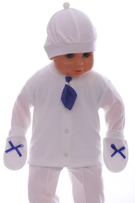 Комплект на выписку для мальчика Стильный малыш синий хлопковый PonPon Baby