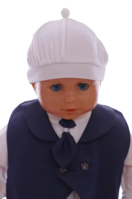 Комплект на выписку для мальчика Джентельмен синий хлопковый PonPon Baby