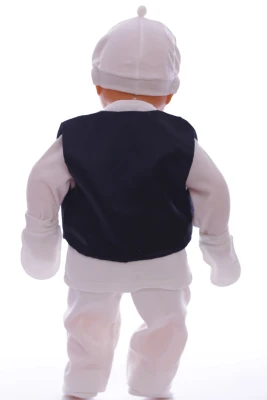 Комплект на выписку для мальчика Джентельмен синий хлопковый PonPon Baby