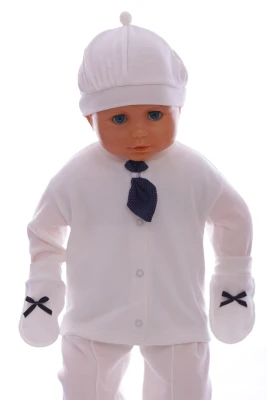 Комплект на выписку для мальчика Джентельмен синий хлопковый PonPon Baby