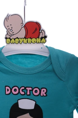 Боди с длинным рукавом интерлок "Doctor" зеленый Necixc