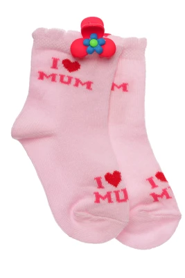 Носки для девочки трикотажные Ilove you mum розовые