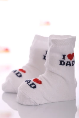 Носки детские трикотажные I love you dad белые