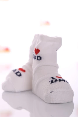 Носки детские трикотажные I love you dad белые