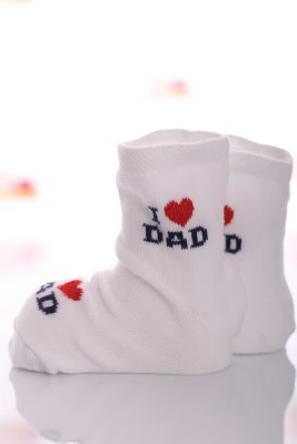 Носки детские трикотажные I love you dad белые
