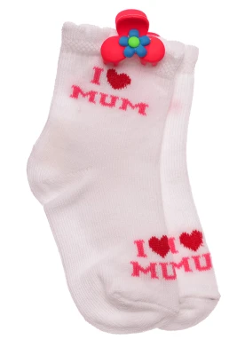 Носки для девочки трикотажные Ilove you mum розовые