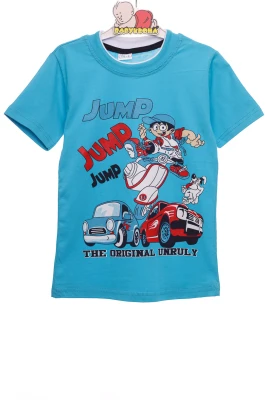 Футболка для мальчика трикотажная Jump голубая