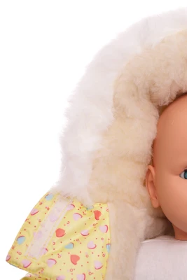 Комбинезон на меху для девочки Babykroha с принтом Сердечек желтый