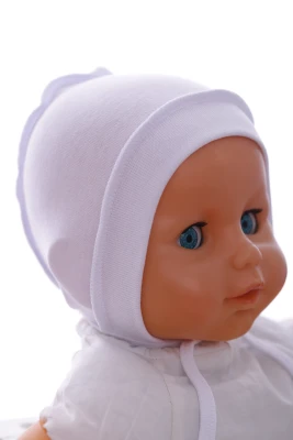 Чепчик на завязках интерлок Babykroha белый