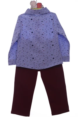 Рубашка с брюками для мальчика трикотажные с Бабочкой голубой