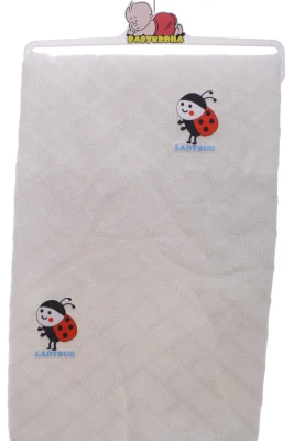 Плед дитячий в'язка на траві ladybug 75*90 см молочний