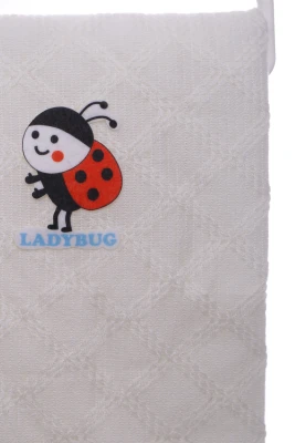 Плед дитячий в'язка на траві ladybug 75*90 см молочний