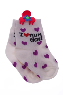 Носки для девочки I love mum dad кремовые