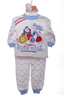 Піжама з довгим рукавом для хлопчика трикотажна Super Wear блакитна