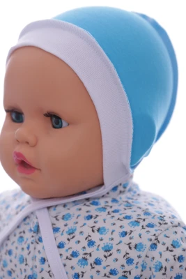 Чіпчик на зав'язках для хлопчика інтерлок Babykroha бірюзовий