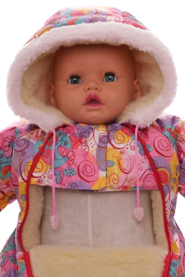Чоловічок на хутрі для дівчинки Babykroha без логотипу з принтом галактика рожевий