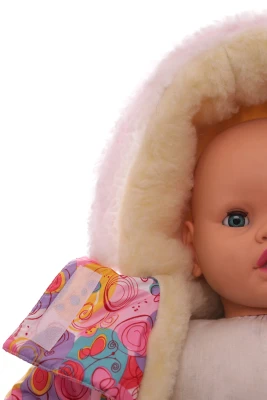 Чоловічок на хутрі для дівчинки Babykroha без логотипу з принтом галактика рожевий