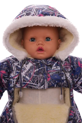 Чоловічок на хутрі Babykroha без логотипу з принтом Анотація сірий