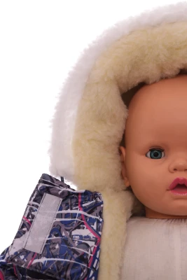 Чоловічок на хутрі Babykroha без логотипу з принтом Анотація сірий