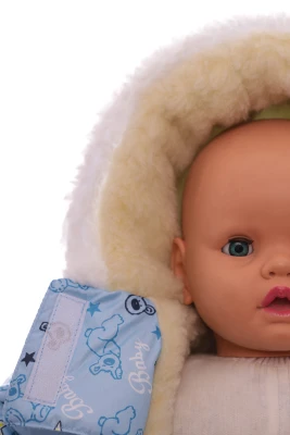 Чоловічок на хутрі для хлопчика Babykroha без логотипу з принтом Ведмедик Baby блакитний