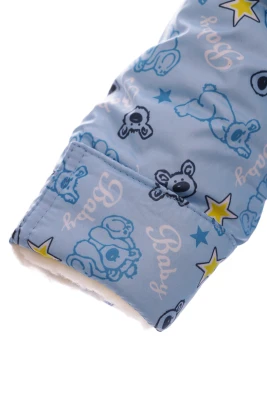 Чоловічок на хутрі для хлопчика Babykroha без логотипу з принтом Ведмедик Baby блакитний