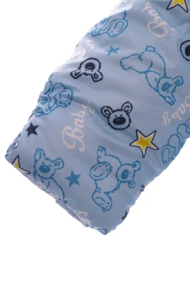 Чоловічок на хутрі для хлопчика Babykroha без логотипу з принтом Ведмедик Baby блакитний