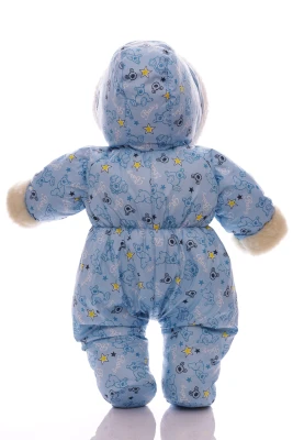 Чоловічок на хутрі для хлопчика Babykroha без логотипу з принтом Ведмедик Baby блакитний