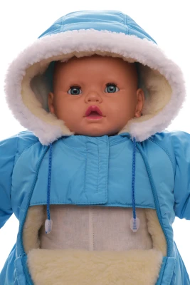 Чоловічок на хутрі для хлопчика Babykroha без логотипу небесно-блакитний